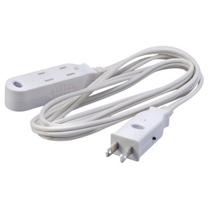 White Heat Sensing Extension Cord