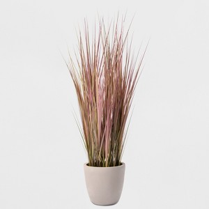 Cement Pot with Dual Toned Grass